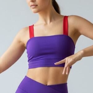 CM Theatricals dancewear class wear crop top purple and red dance CM
